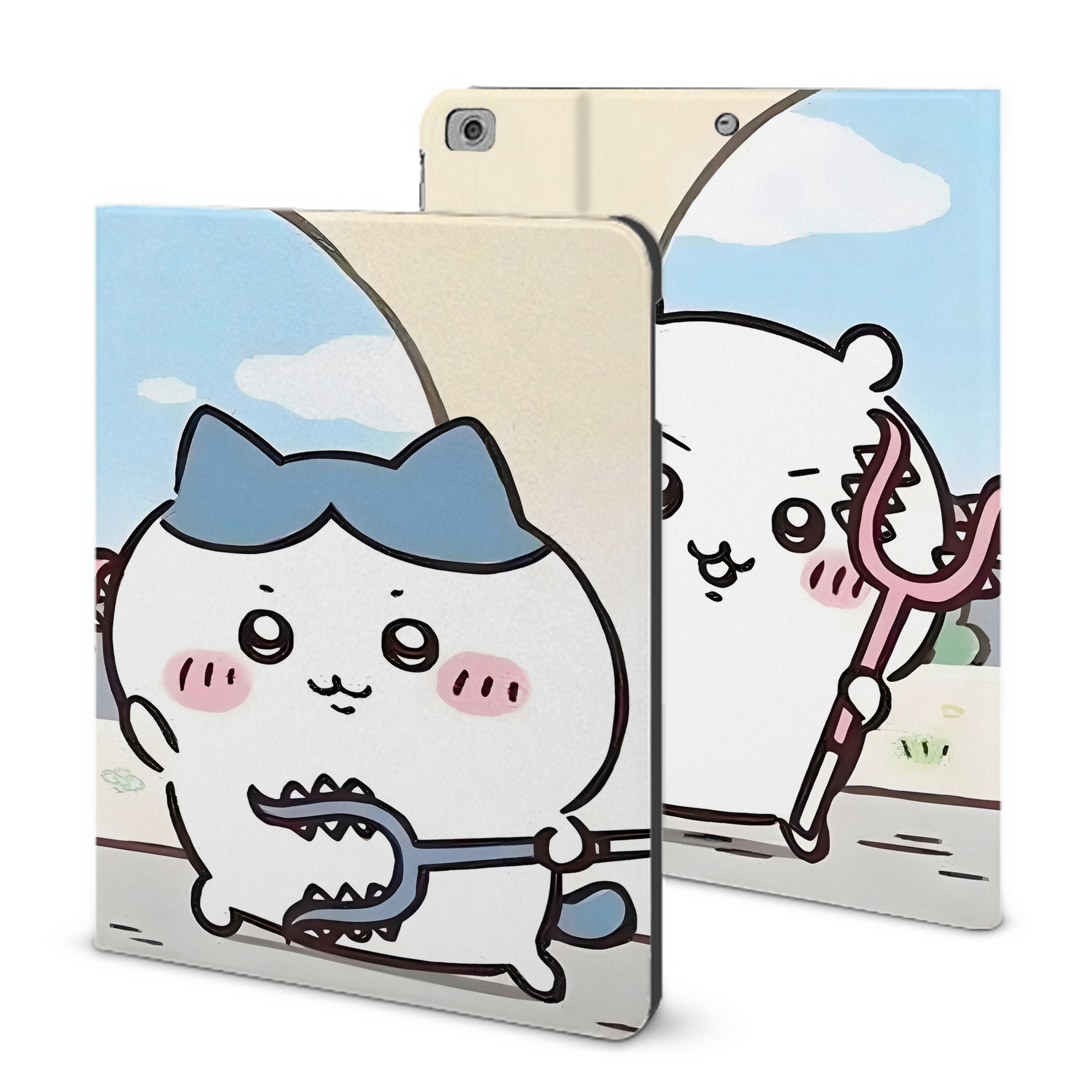 （画像用） ちいかわ Chii-kawa IPad ケース ブック型 PUレザー TPU 耐衝撃 軽量 薄型 ペン収納なし 全面保護 IPad 各モデル対応